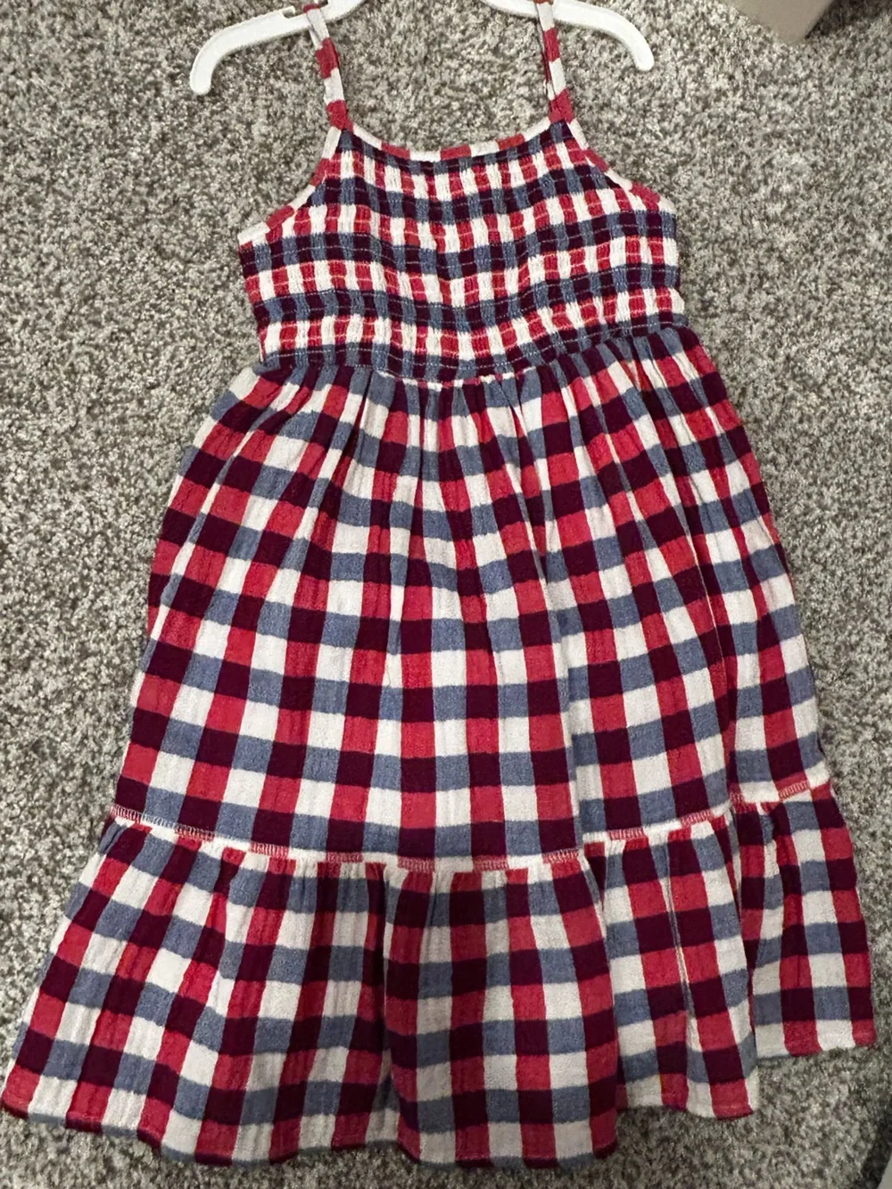 Cat & Jack Red White Blue Plaid Baby Sun Hat